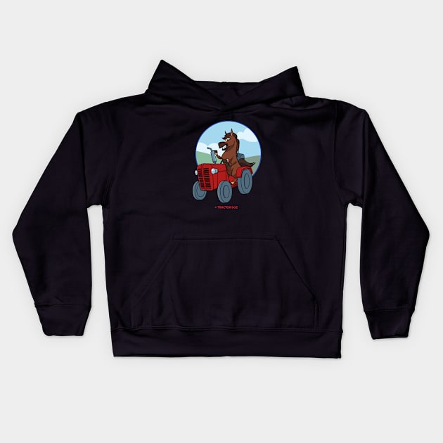 Tractor Critters Horse Kids Hoodie by tractordog